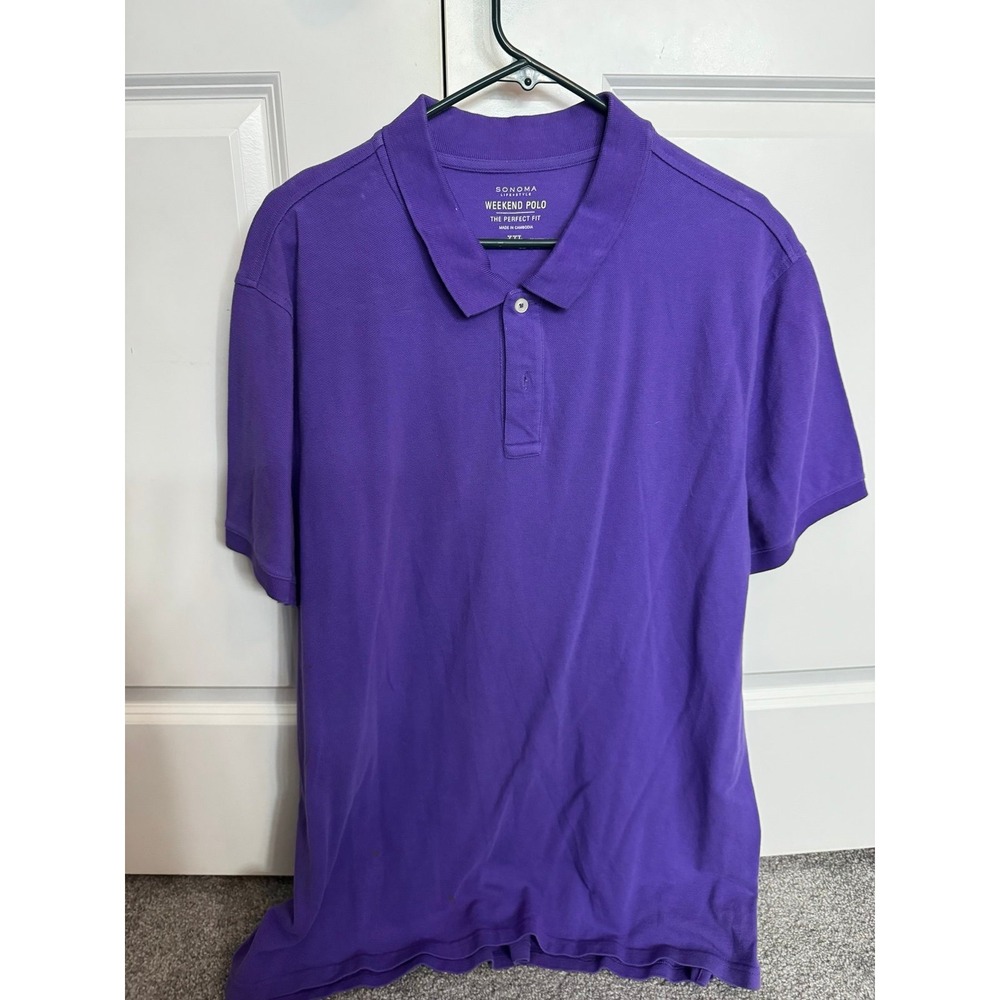 Sonoma Goods for Life Weekend Polo Shirt Mens XXL Purple Short Sleeve Collared